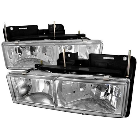 Overtime Crystal Housing Headlights for 88 to 98 Chevrolet C10, Chrome - 12 x 16 x 18 in. OV126195